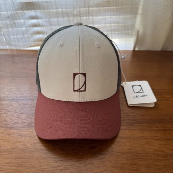 Martha Headwear Fitz Trucker Hat - Brown / Olive Green / Cream - NEW WITH TAGS - Picture 1 of 4